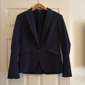 Express Editor One Button Navy Blazer